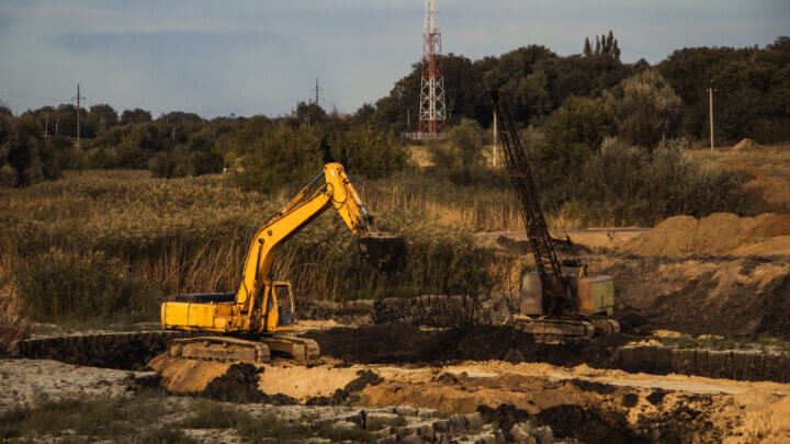 Representação de uma construção em Área de Preservação Permanente